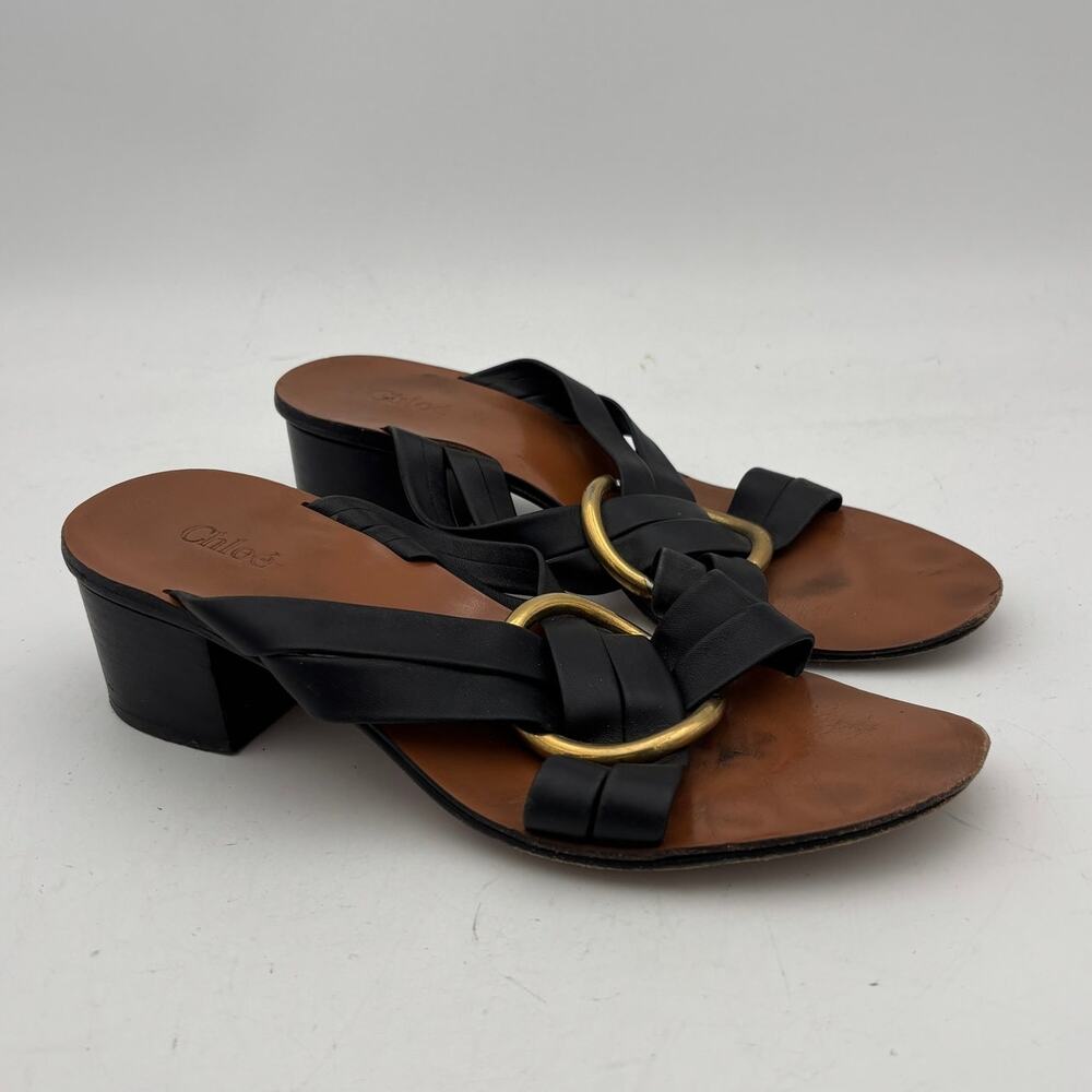 Chloe Rony Strappy Ring Heeled Sandal Chunky Women's 39 US 9